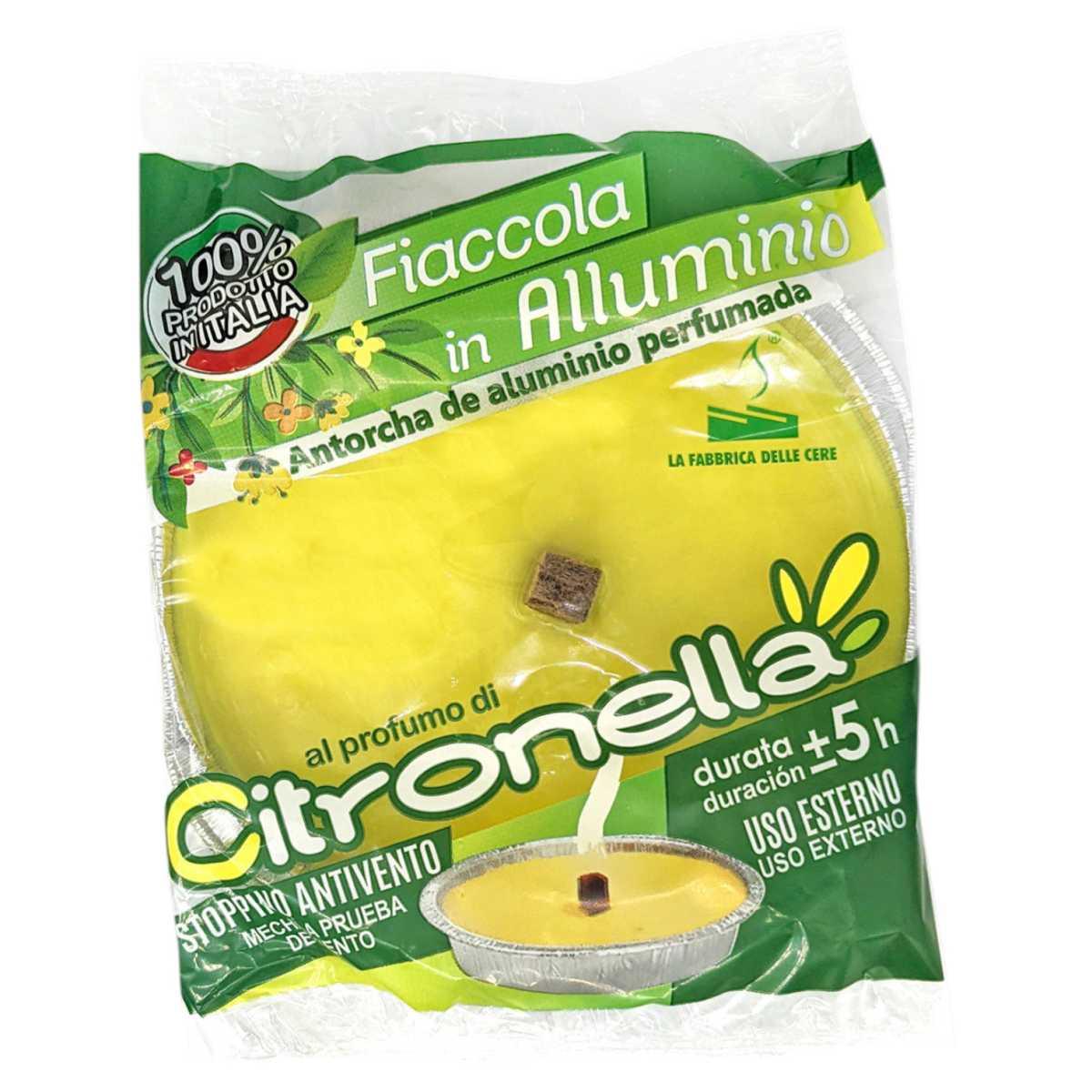 CITRONELLA FIACCOLA ALLUMINIO CM.14 H2,2