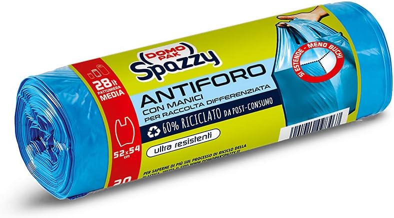 SACC.NETT.DOMOPAK SPAZZY LT.28 PZ.20 C/M ANTIF.BLU