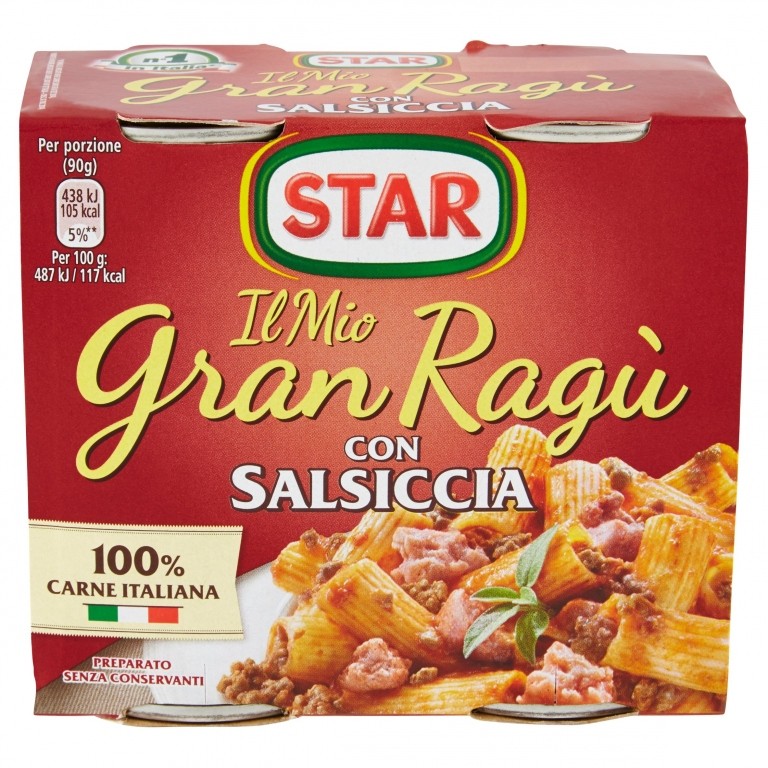 STAR GRAN RAGU' SALSICCIA GR180X2