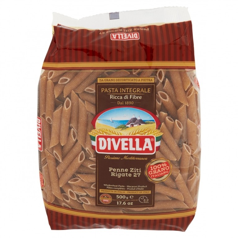 PASTA DIVELLA INTEGRALE PENNE RIG.N.27 GR.500