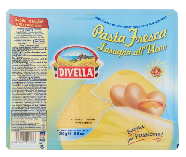 LASAGNE ALL'UOVO DIVELLA FRESCA GR.250