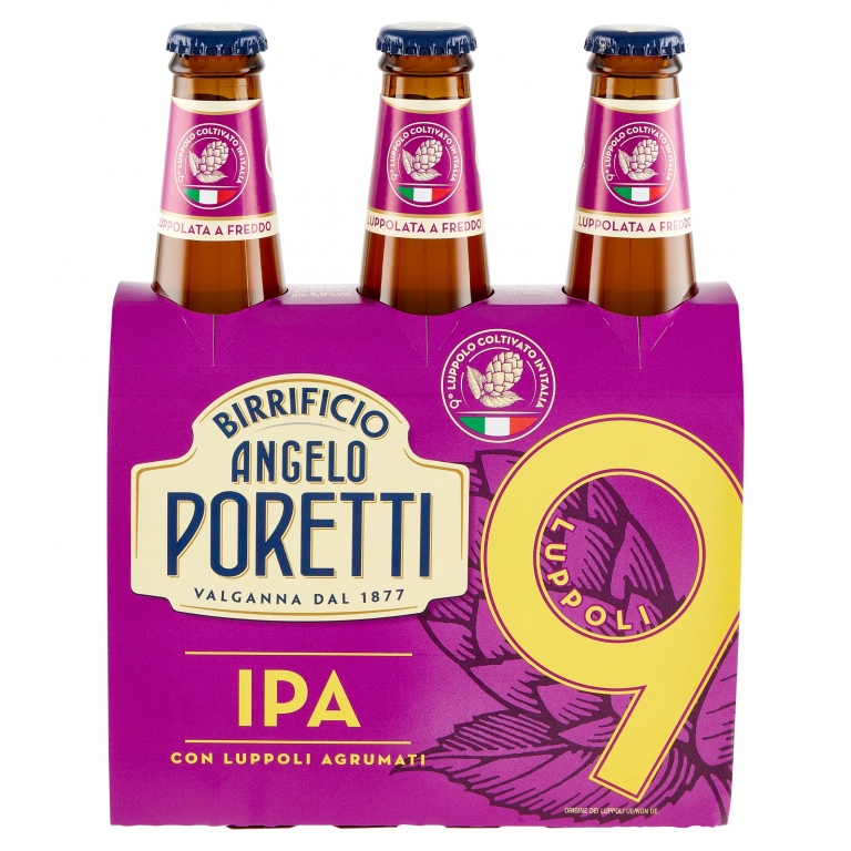 BIRRA PORETTI 9 LUPPOLI IPA CL.33X3