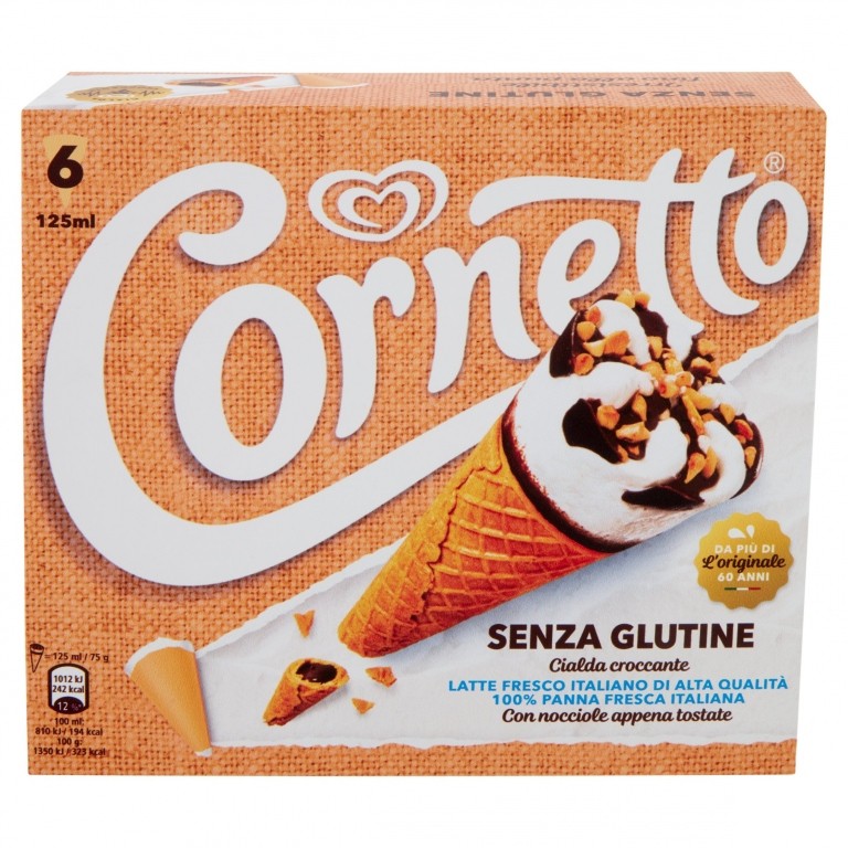 ALGIDA CORNETTO SENZA GLUTINE NEW X6 G450