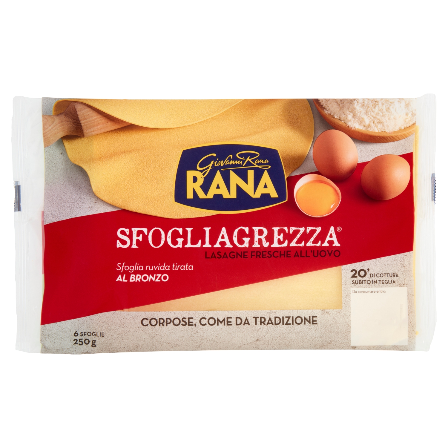 RANA SFOGLIAGREZZA LASAGNE FRESCHE ALL'UOVO GR.250