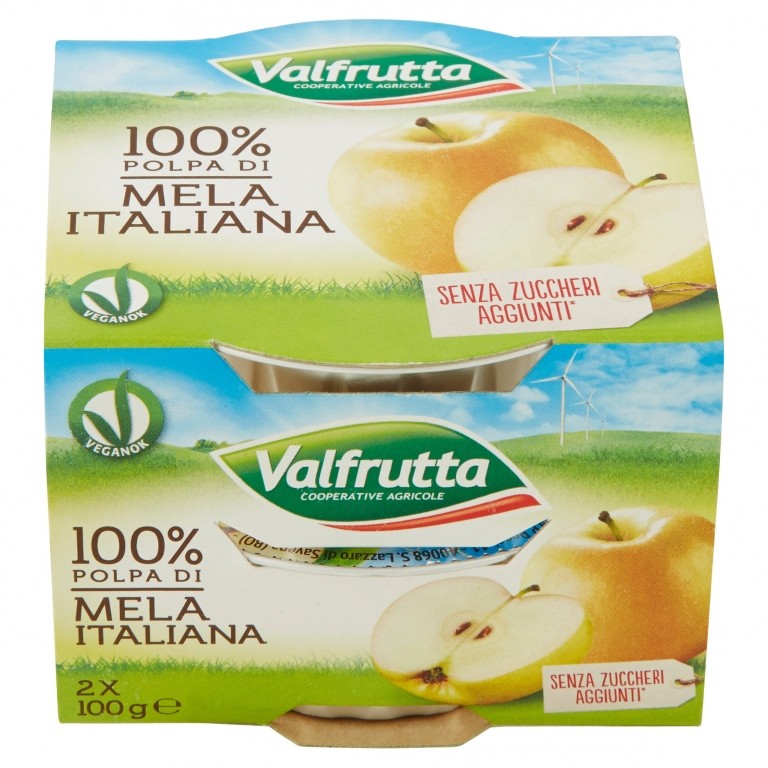 VALFRUTTA POLPA DI FRUTTA MELA GR.100X2