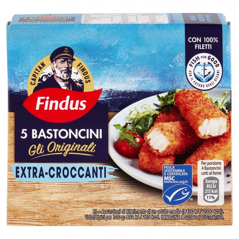 5 BASTONCINI DI MERLUZZO FINDUS G125 NEW