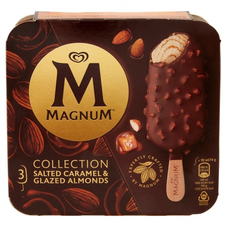 MAGNUM CARAMELLO SALATO MAND.GLASSATE X3