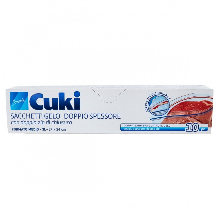 SACCH.GELO CUKI DOPPIO SPESSORE CON ZIP MEDIO