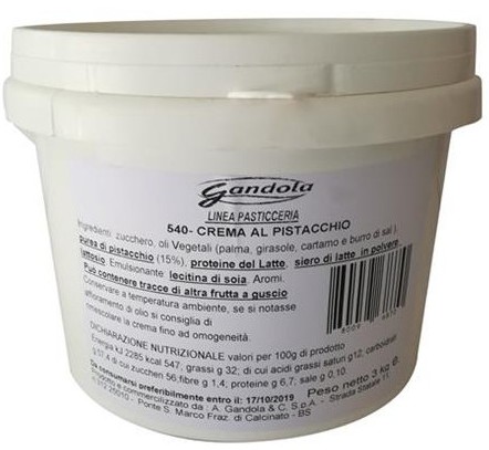 GANDOLA CREMA AL PISTACCHIO DA FORNO KG3