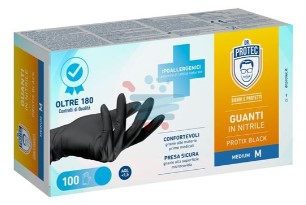 GUANTI NITRILE NERO DR.PROTEC TG.M PZ.100