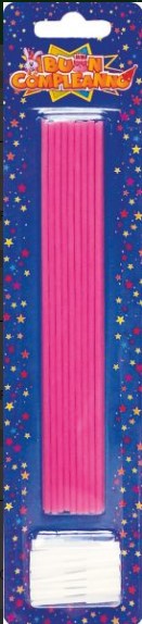 CANDELE SOTTILI ROSA 18PZ 17CM.