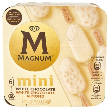 ALGIDA 6 MAGNUM MINI WHITE./ALMOND G267 NEW