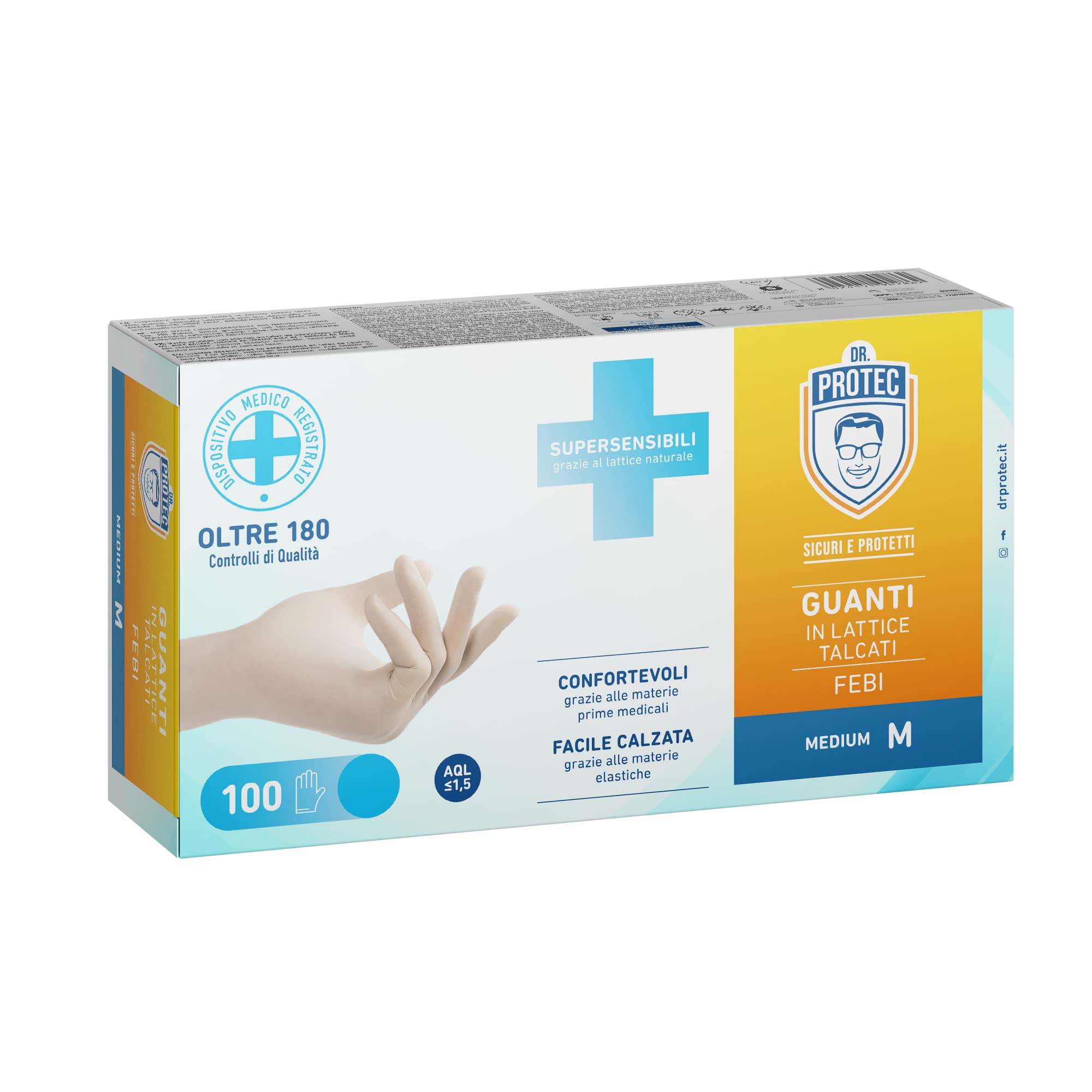 GUANTI NITRILE DR.PROTEC BLU M PZ.100 NON TALCATI