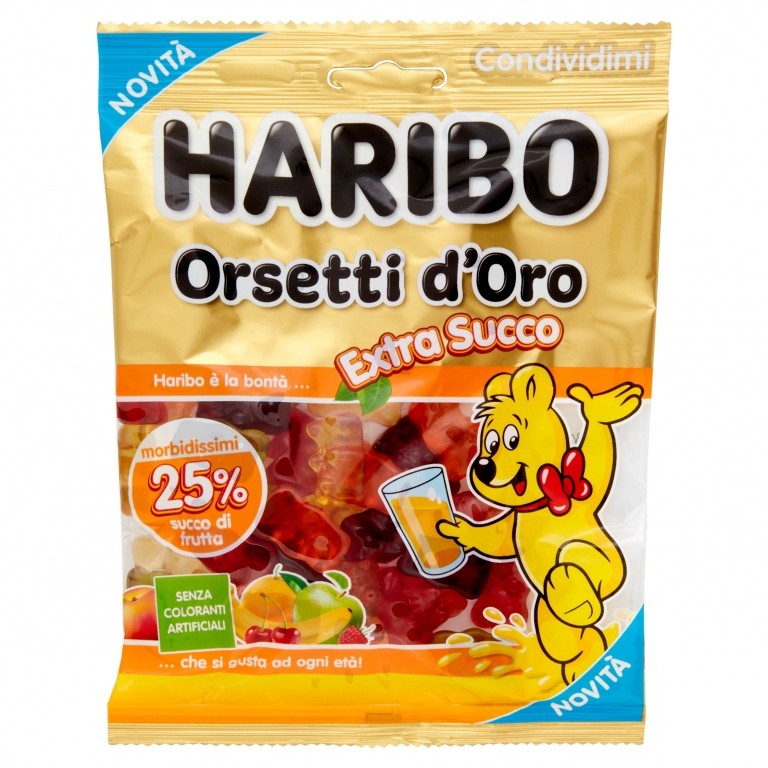 CARAMELLE HARIBO ORSETTI D'ORO GR.150 EXTRASUCCO