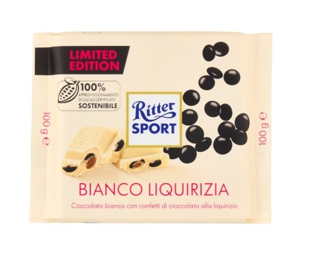 RITTER SPORT BIANCO LIQUIRIZIA GR.100