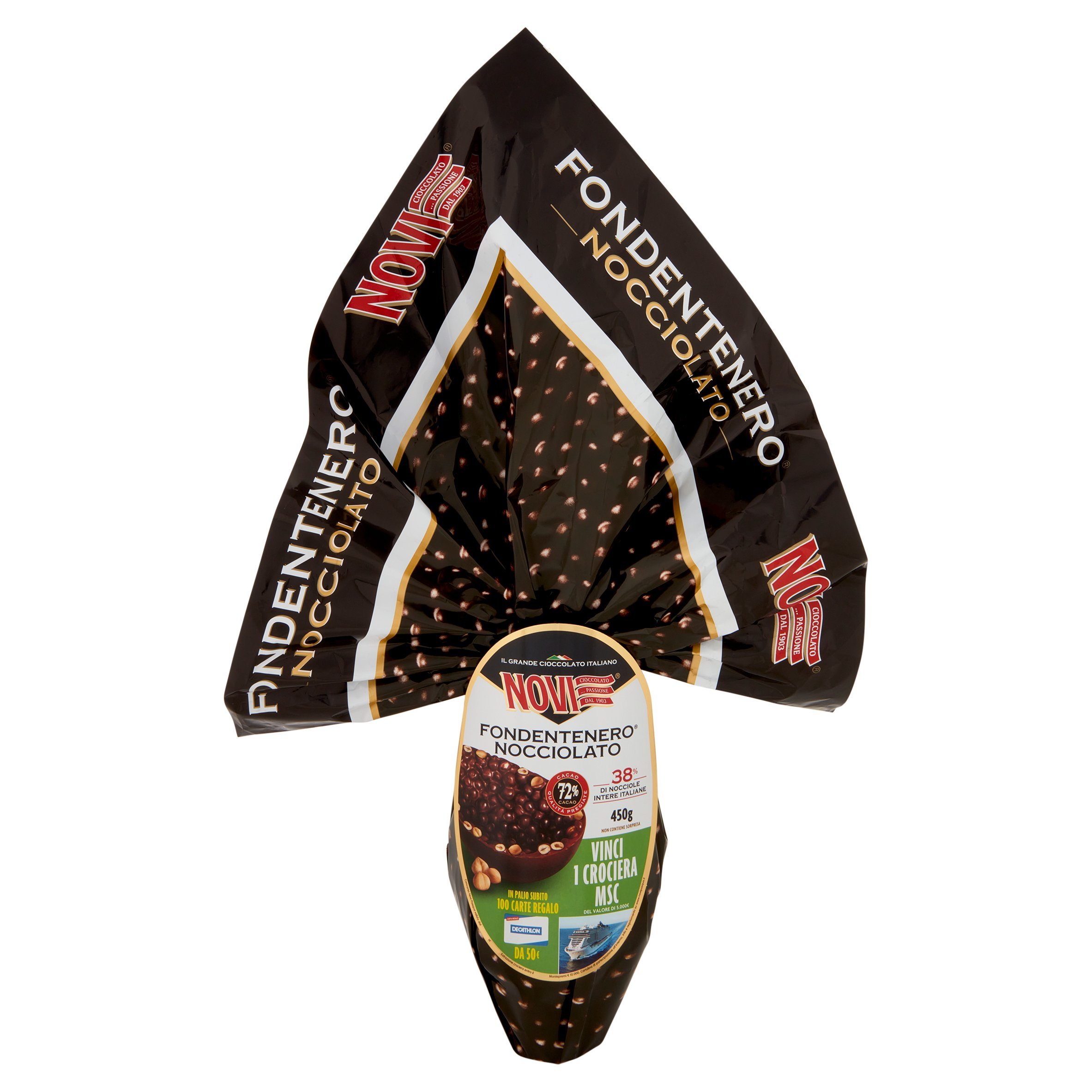 UOVO NOVI NOCCIOLATO FONDENTENERO 72% GR.450
