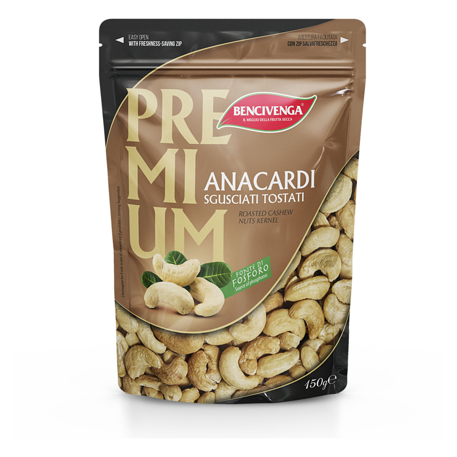 BENCIVENGA ANACARDI SGUSCIATI T. 150G DOYPACK