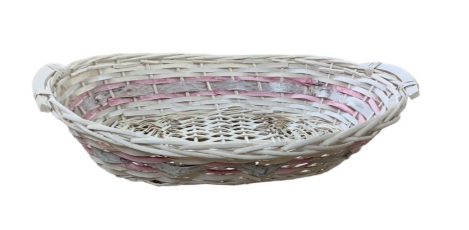 CESTO OVALE GRANDE SBIANCATO 56X43H14