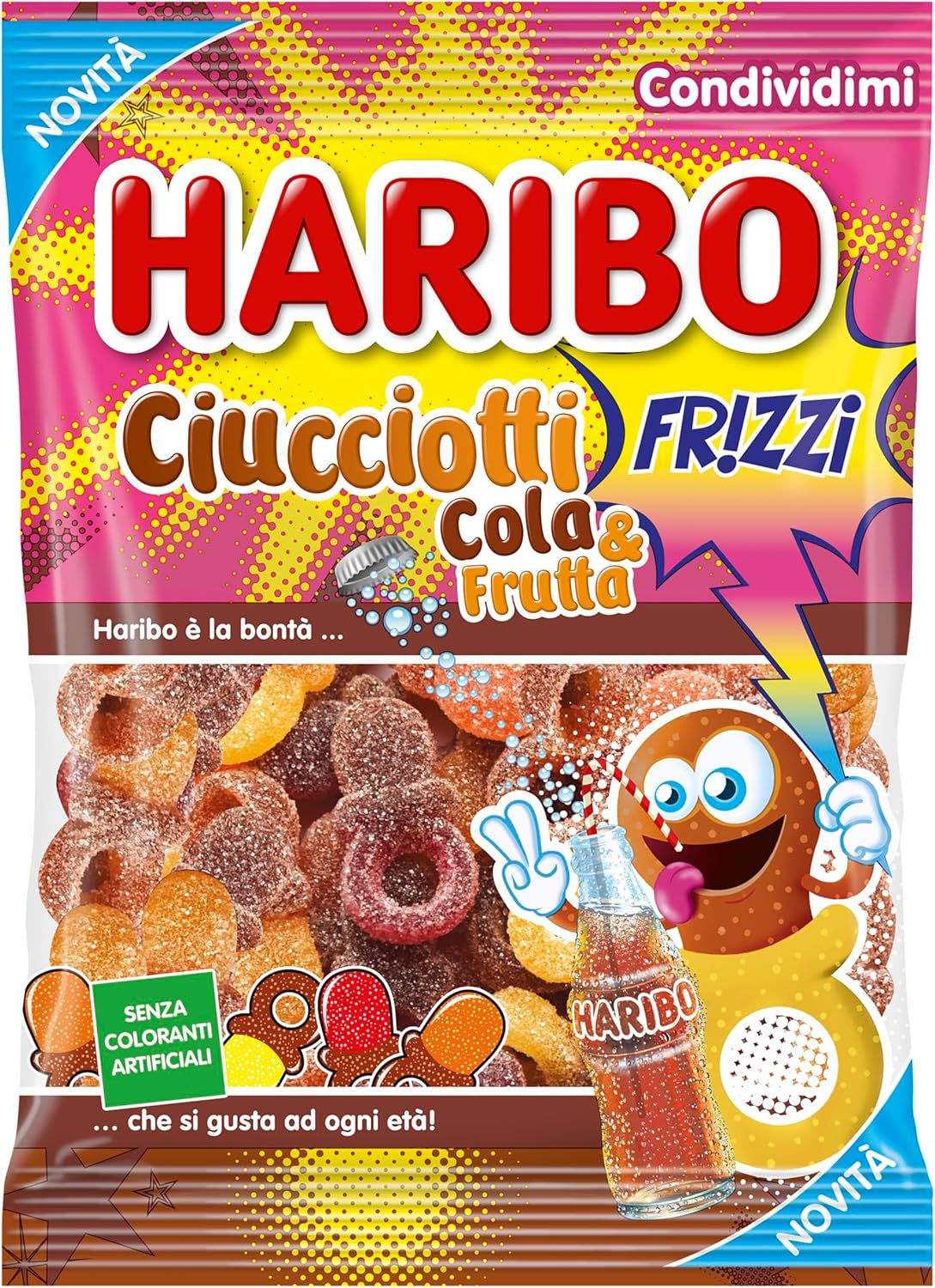 CARAMELLE HARIBO CIUCCIOTTI FRIZZI COLA GR.160