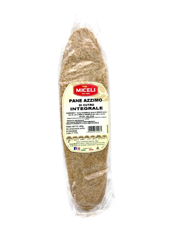 PANE AZZIMO INTEGRALE MICELI G350