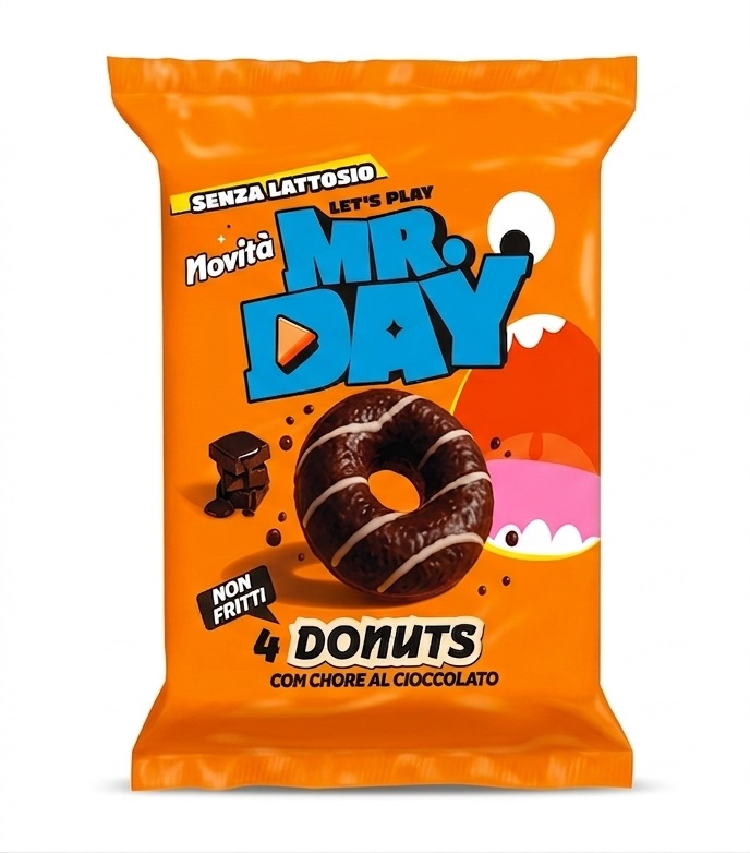DONUTS MR.DAY CIOCCOLATO GR.200 S/LATTOSIO