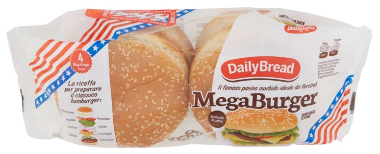 DAILYBREAD MEGABURGER SESAMO X4 GR.300