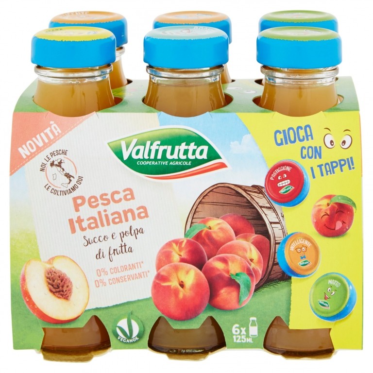 SUCCHI VALFRUTTA PESCA ML.125X6