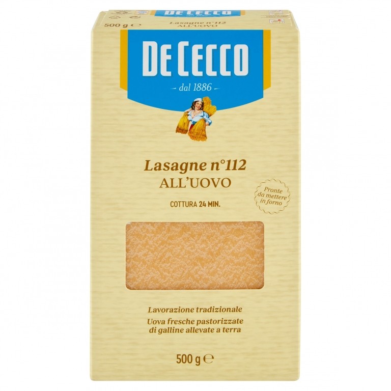 PASTA DE CECCO N.112 LASAGNE UOVO GR500