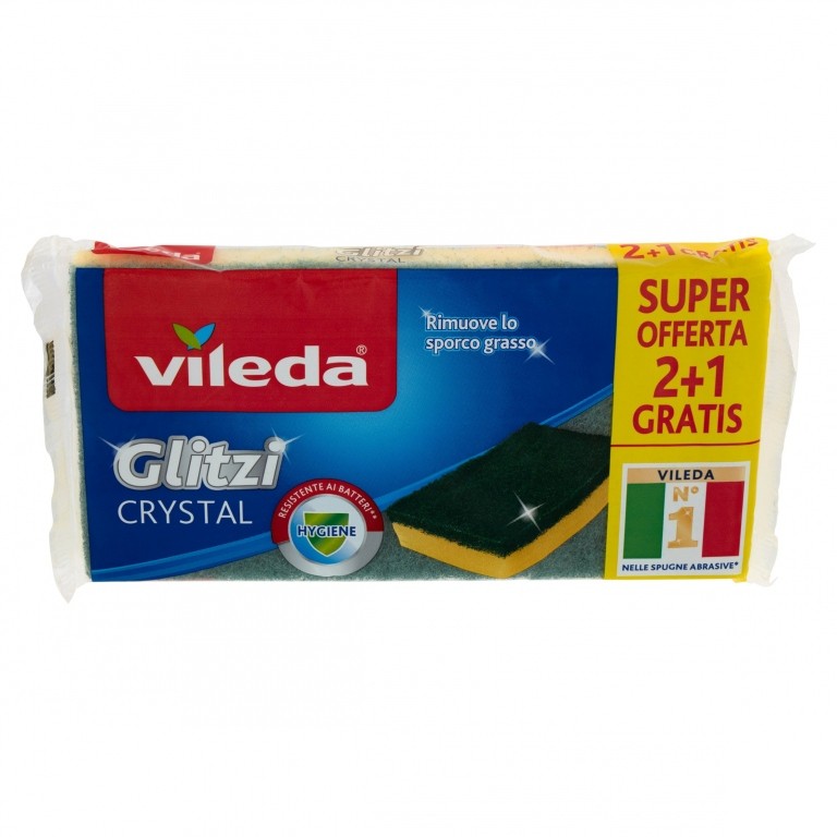 VILEDA SPUGNA GLITZI VERDE CRYSTAL PZ.2+1