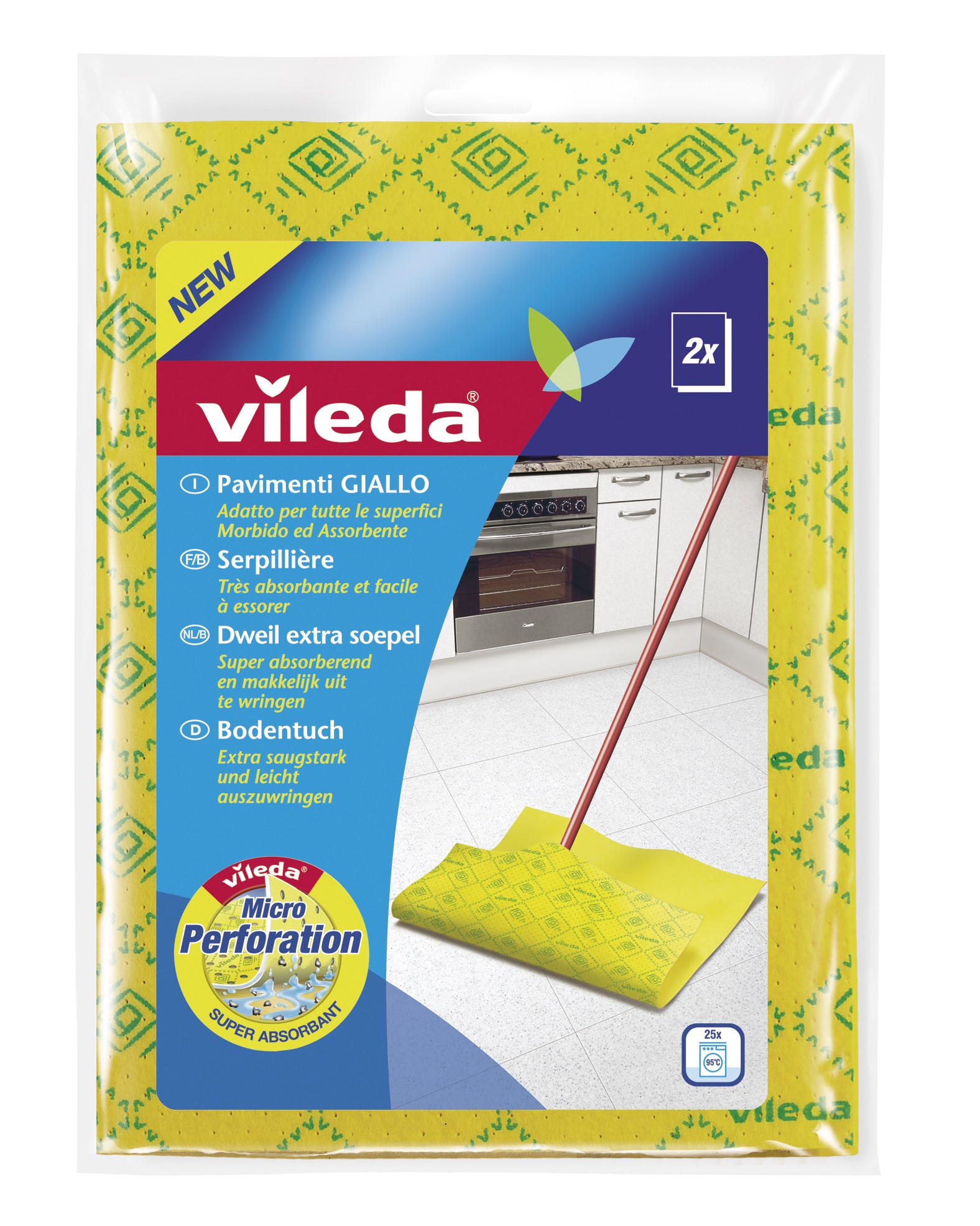 VILEDA PANNO PAVIMENTI GIALLO PZ.2